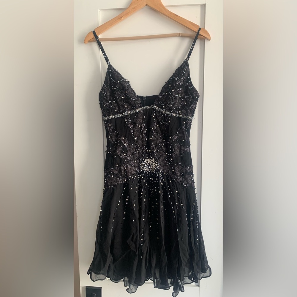 Mandalay Rhinestone cocktail dress in black